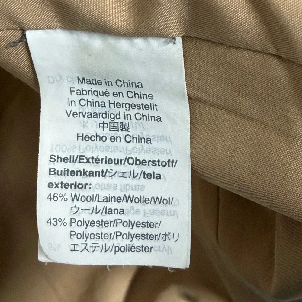 J. Crew Factory City Coat Womens 6 Mushroom Tan Wool‎ Blend Preppy Classic Basic - Picture 5 of 9